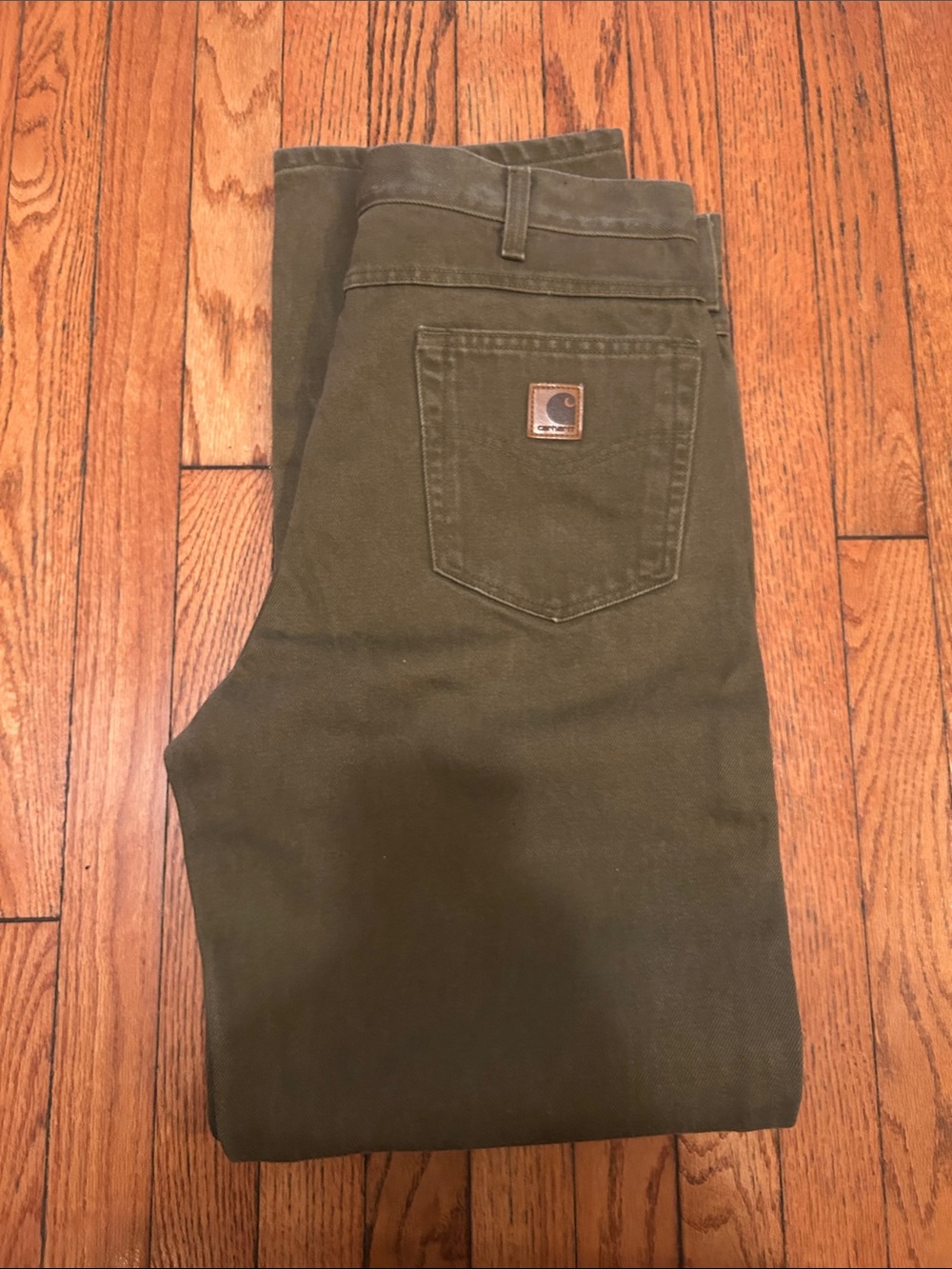 Carhartt Men’s Olive Workwear Relaxed Jeans